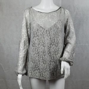 LAUNDRY Silver Lace 2 Piece Top & Camisole